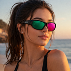 Green and Pink Dual Tone Trendy Sunglasses for Men and Women