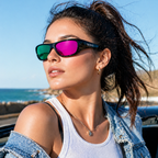 Green and Pink Dual Tone Trendy Sunglasses for Men and Women
