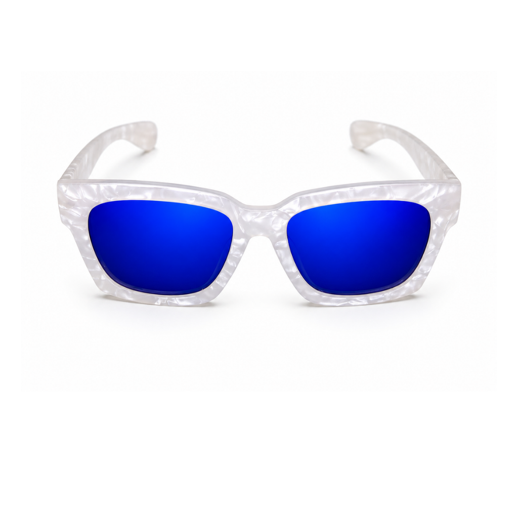 Crystal White Blue Cat Eye Funky Sunglasses for Women
