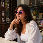 Baby Pink Cat Eye Funky Sunglasses for Women