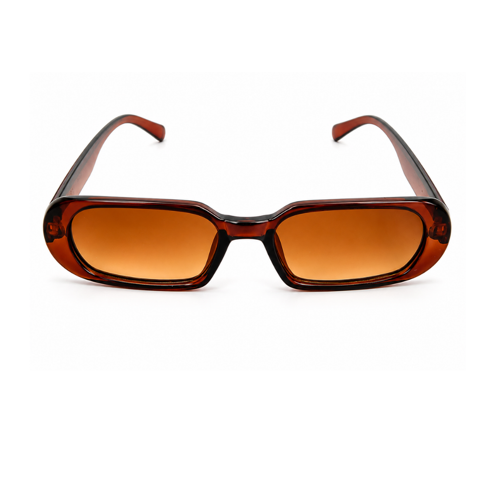 Brown Rectangle Trendy Sunglasses for Men and Women