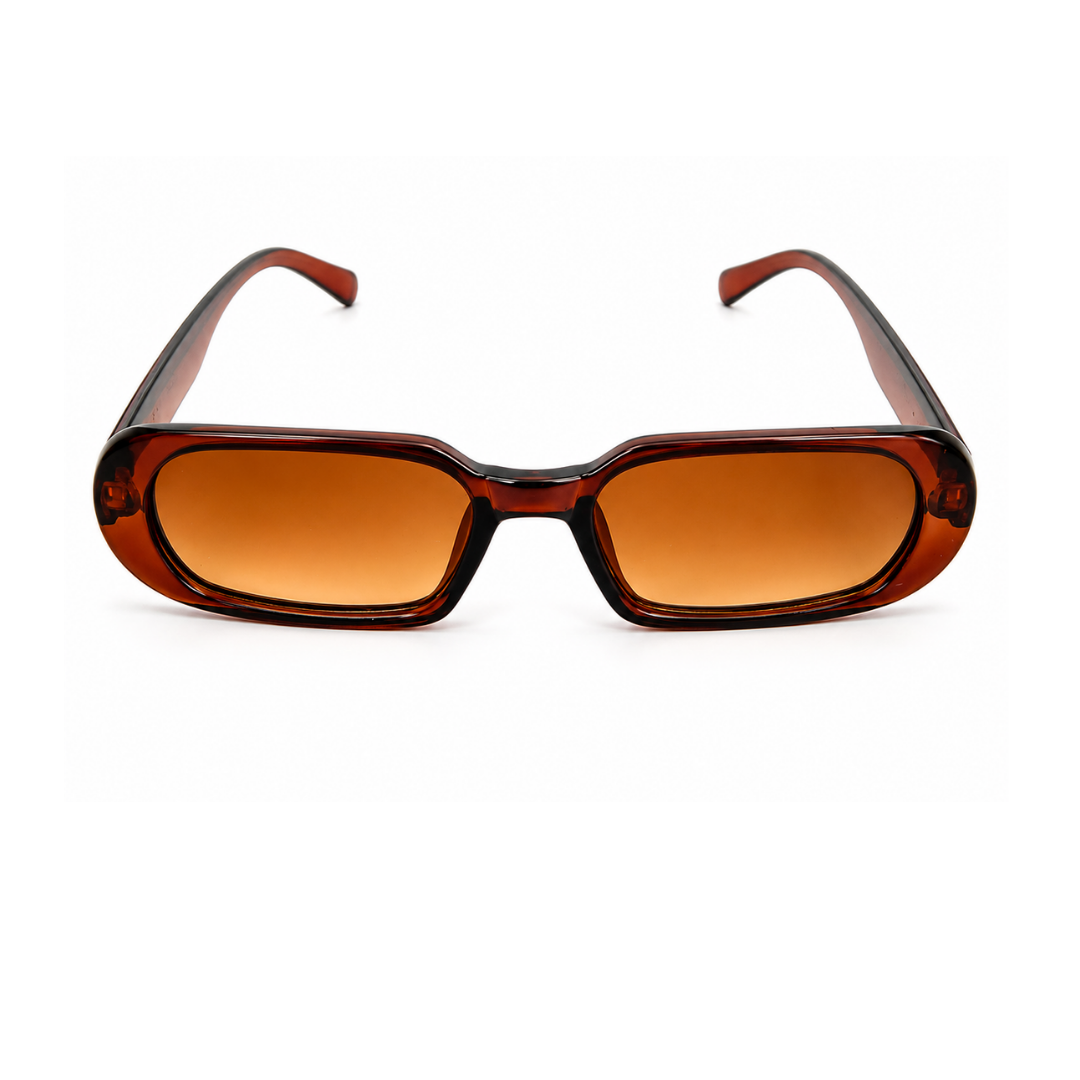 Brown Rectangle Trendy Sunglasses for Men and Women