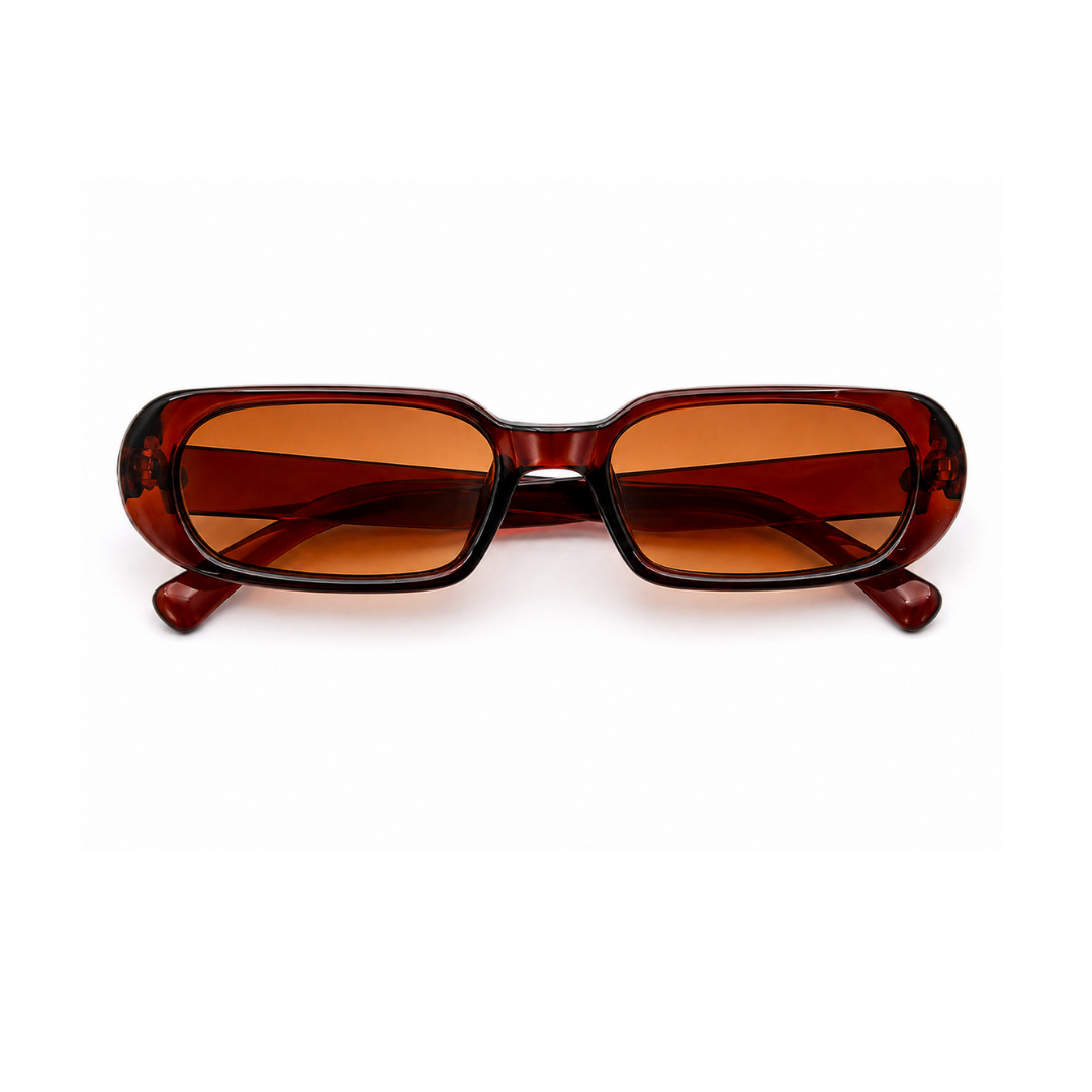 Brown Rectangle Trendy Sunglasses for Men and Women
