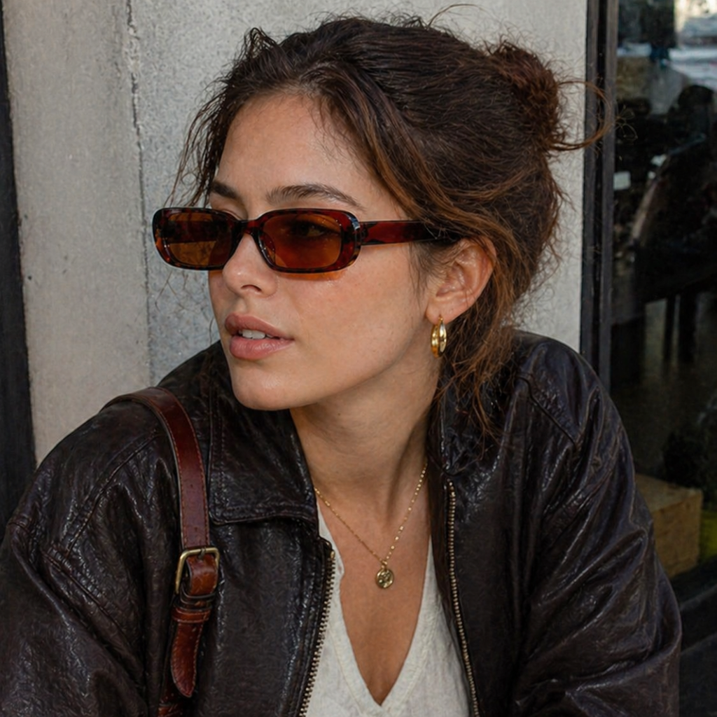 Brown Rectangle Trendy Sunglasses for Men and Women