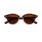 Brown Leopard Round Trendy Polarized Sunglasses for Men and Women