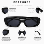 Black Square Trendy Sunglasses for Men and Women
