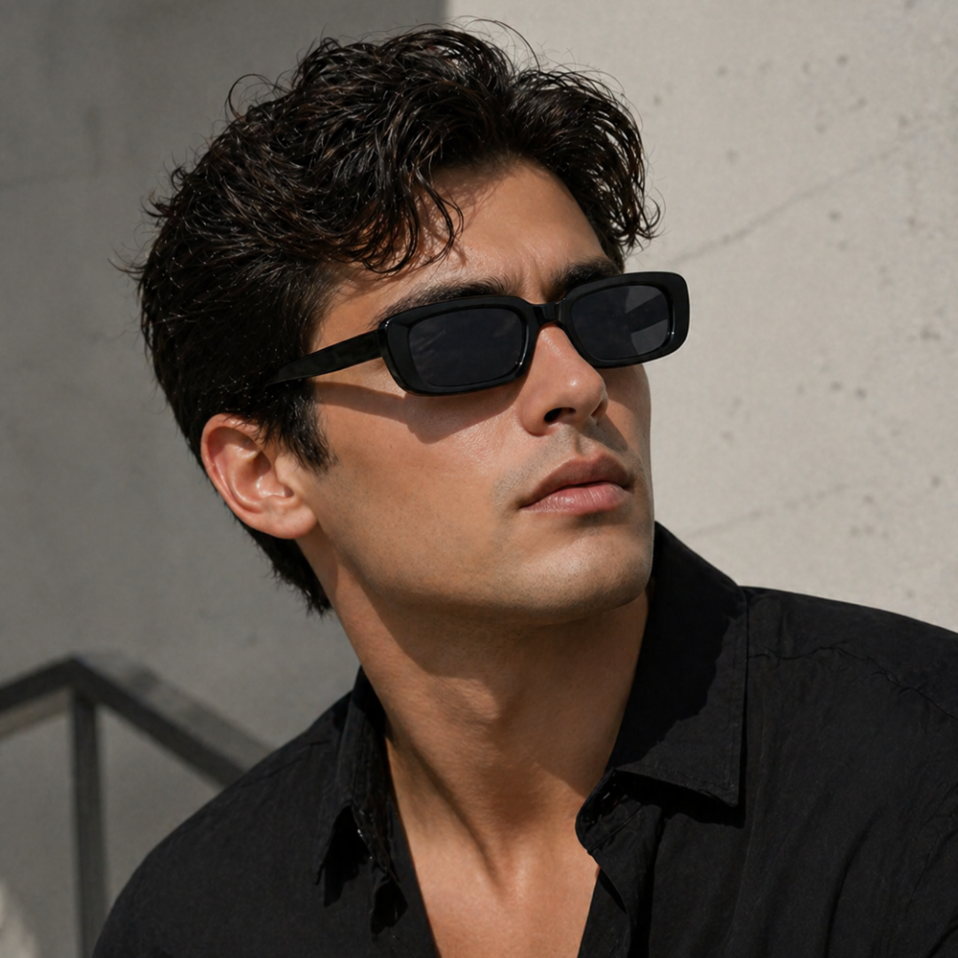 Black Square Trendy Sunglasses for Men and Women