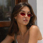 Red Hexagonal Trendy Sunglasses for Men and Women