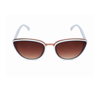 White and Brown Cat-Eye Funky Sunglasses for Women