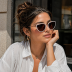 White and Brown Cat-Eye Funky Sunglasses for Women