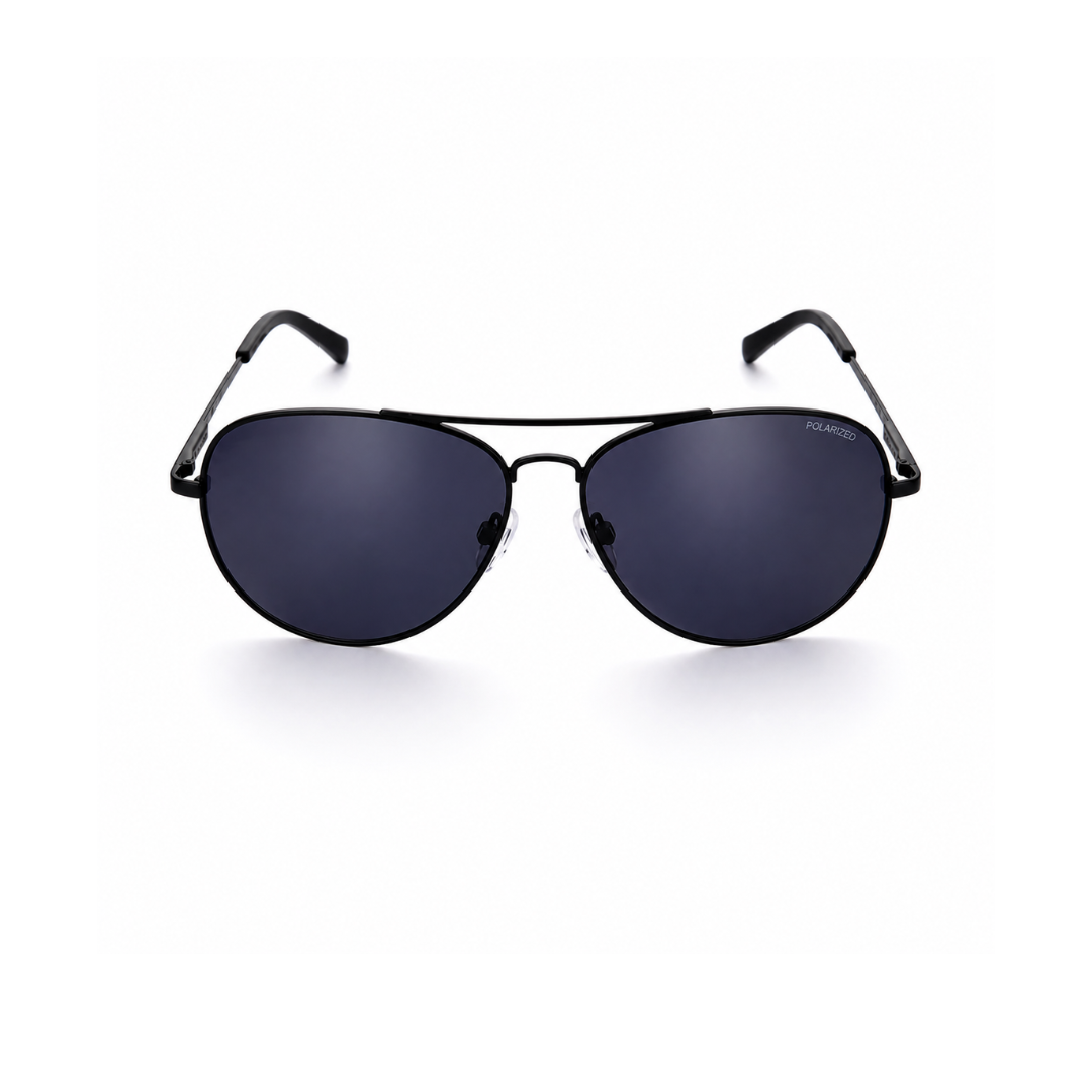 Black Aviator Trendy Polarized Sunglasses for Men