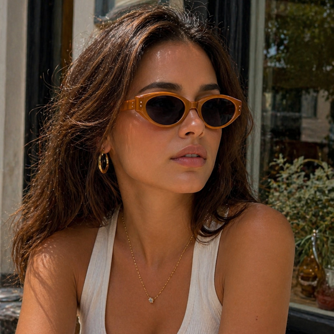 Brown Cat Eye Funky  Sunglasses for Women