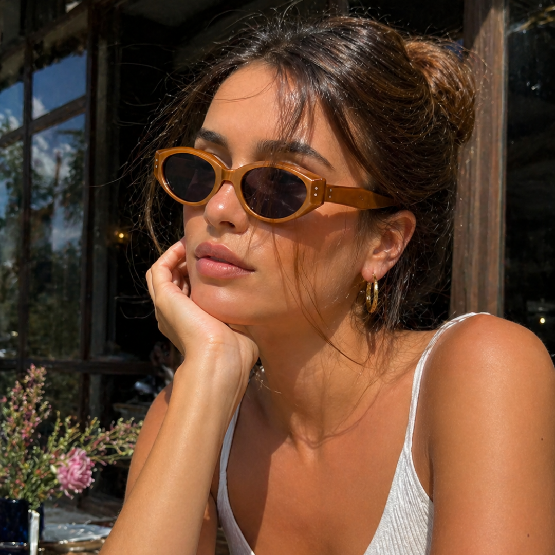 Brown Cat Eye Funky  Sunglasses for Women