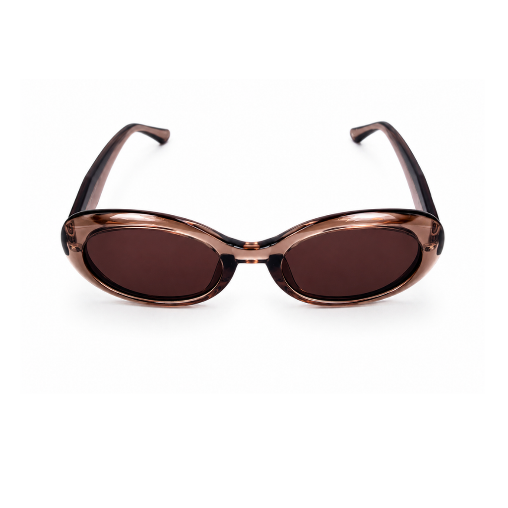 Brown Oval Trendy  Sunglasses for Women