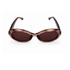 Brown Oval Trendy  Sunglasses for Women
