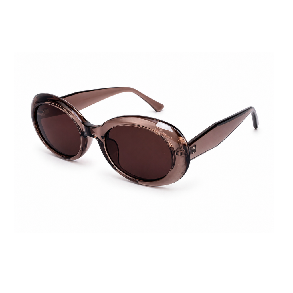 Brown Oval Trendy  Sunglasses for Women