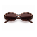 Brown Oval Trendy  Sunglasses for Women