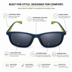 Black Square Trendy Polarized sunglasses for Men and Women