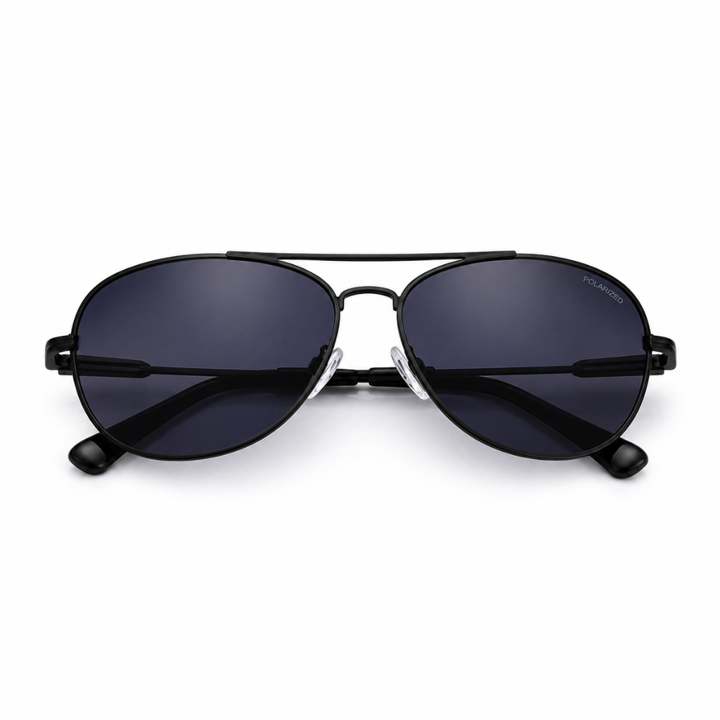 Black Aviator Trendy Polarized Sunglasses for Men