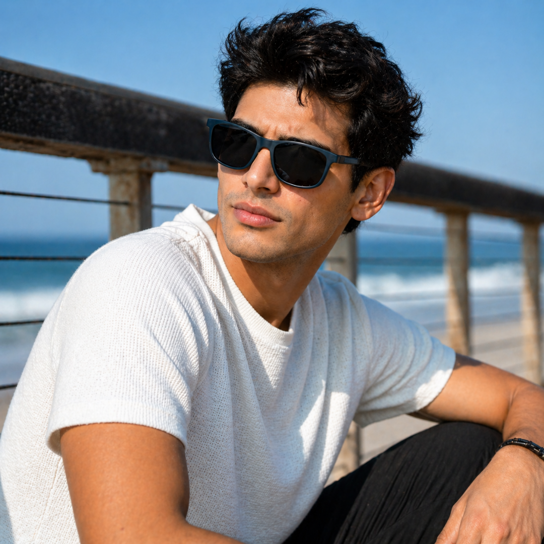 Black Square Trendy Polarized sunglasses for Men and Women
