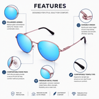 Blue Round Trendy UV Protection Sunglasses for Men and Women