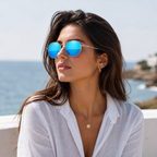 Blue Round Trendy UV Protection Sunglasses for Men and Women