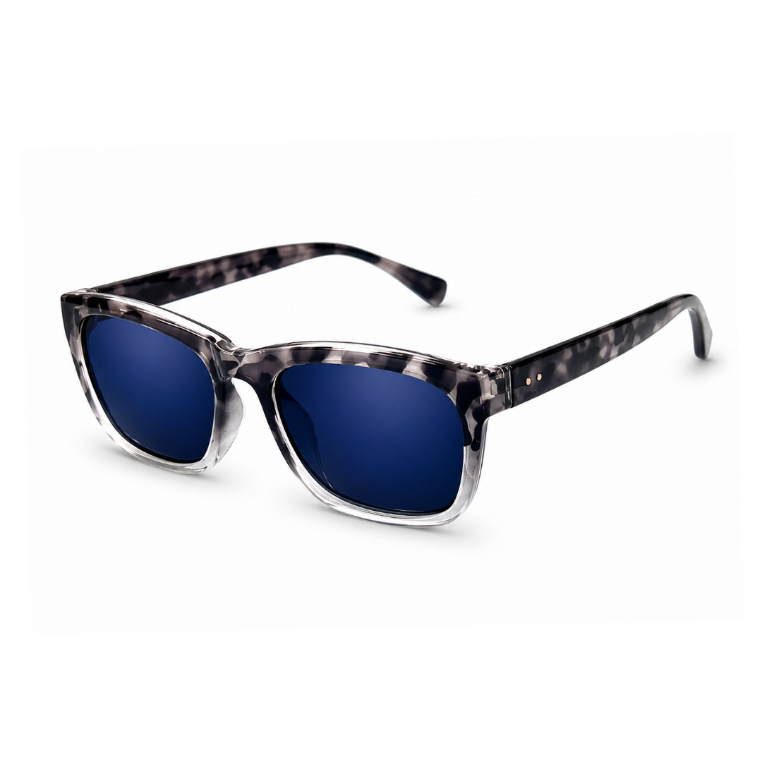 Blue Leopard Square Trendy Sunglasses for Men and women