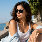 Black Square Trendy Polarized sunglasses for Men and Women