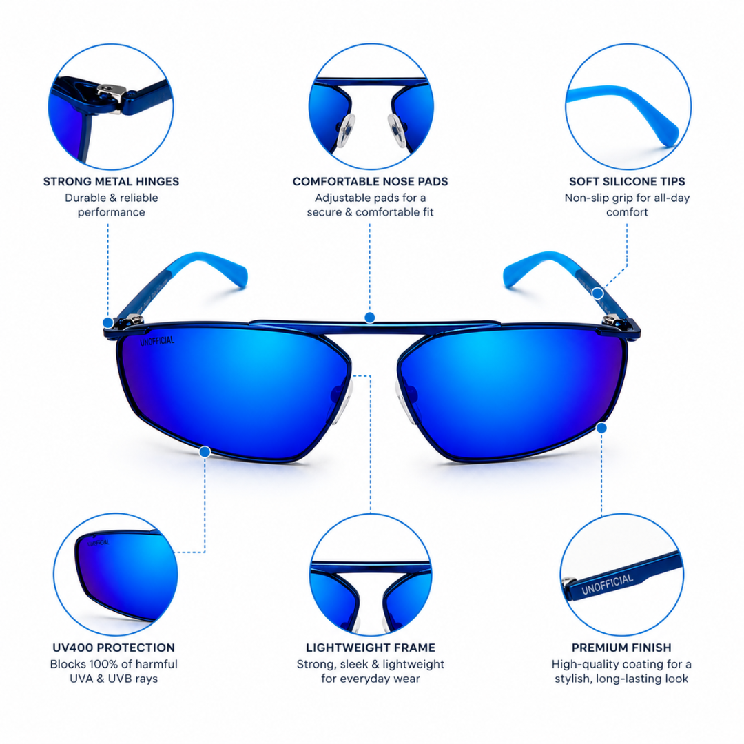 Blue Wayfarer Trendy UV Protection Sunglasses for Men