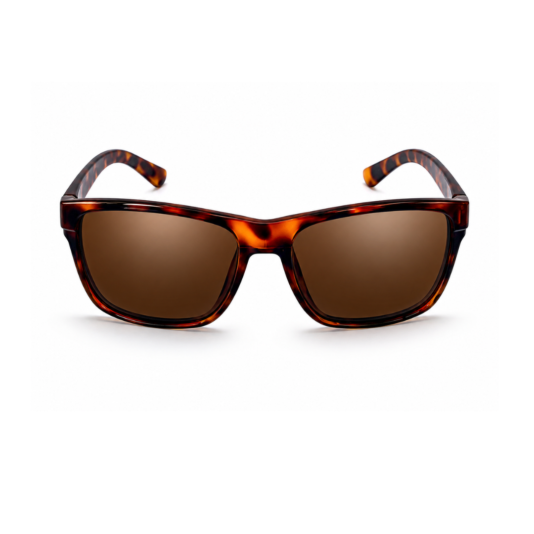 Brown Leopard Square Trendy Polarized Sunglasses for Men and Women
