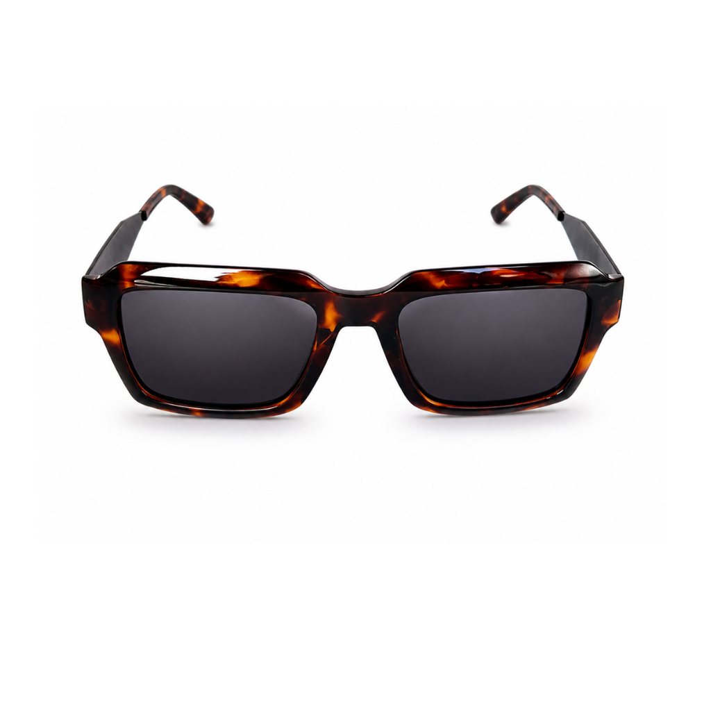 Brown Leopard Square Trendy UV Protection Sunglasses for Men