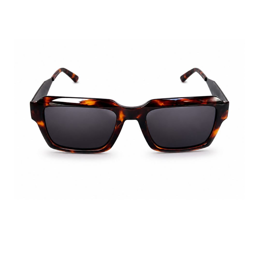 Brown Leopard Square Trendy UV Protection Sunglasses for Men