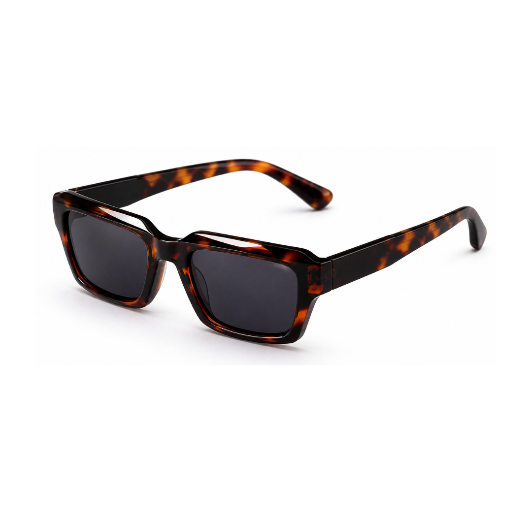 Brown Leopard Square Trendy UV Protection Sunglasses for Men
