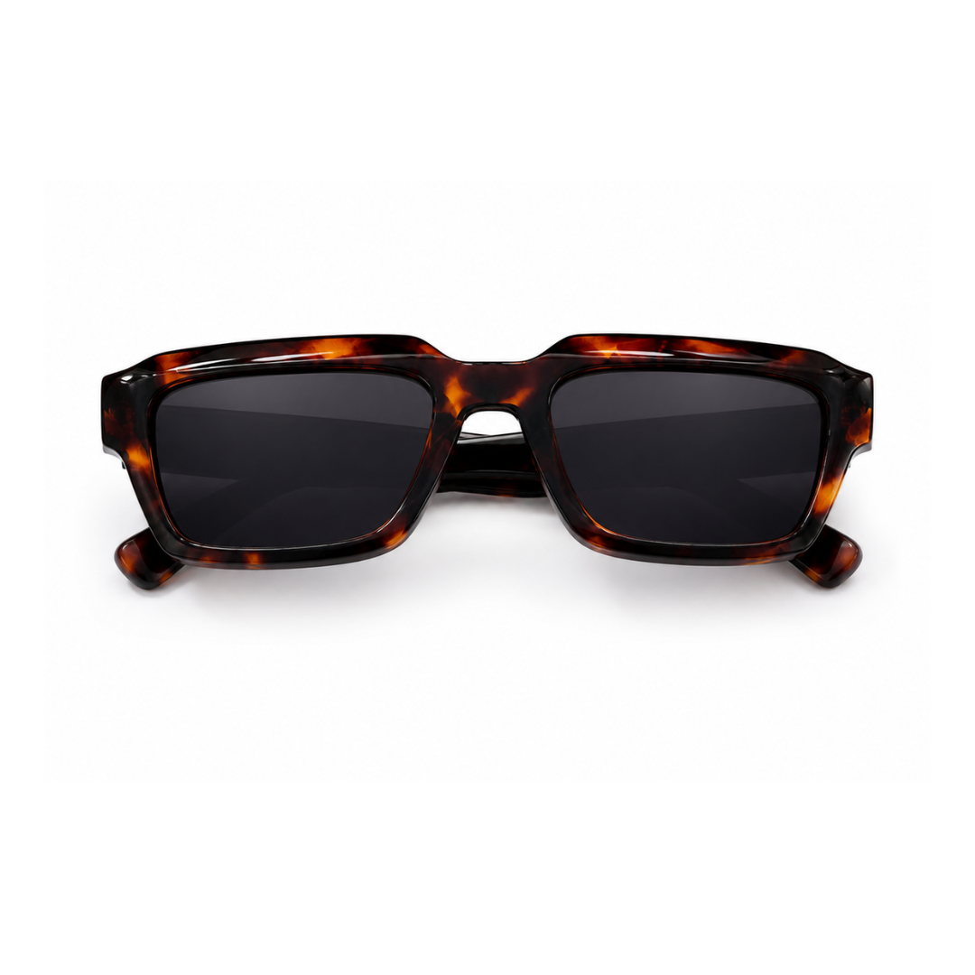 Brown Leopard Square Trendy UV Protection Sunglasses for Men