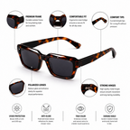 Brown Leopard Square Trendy UV Protection Sunglasses for Men