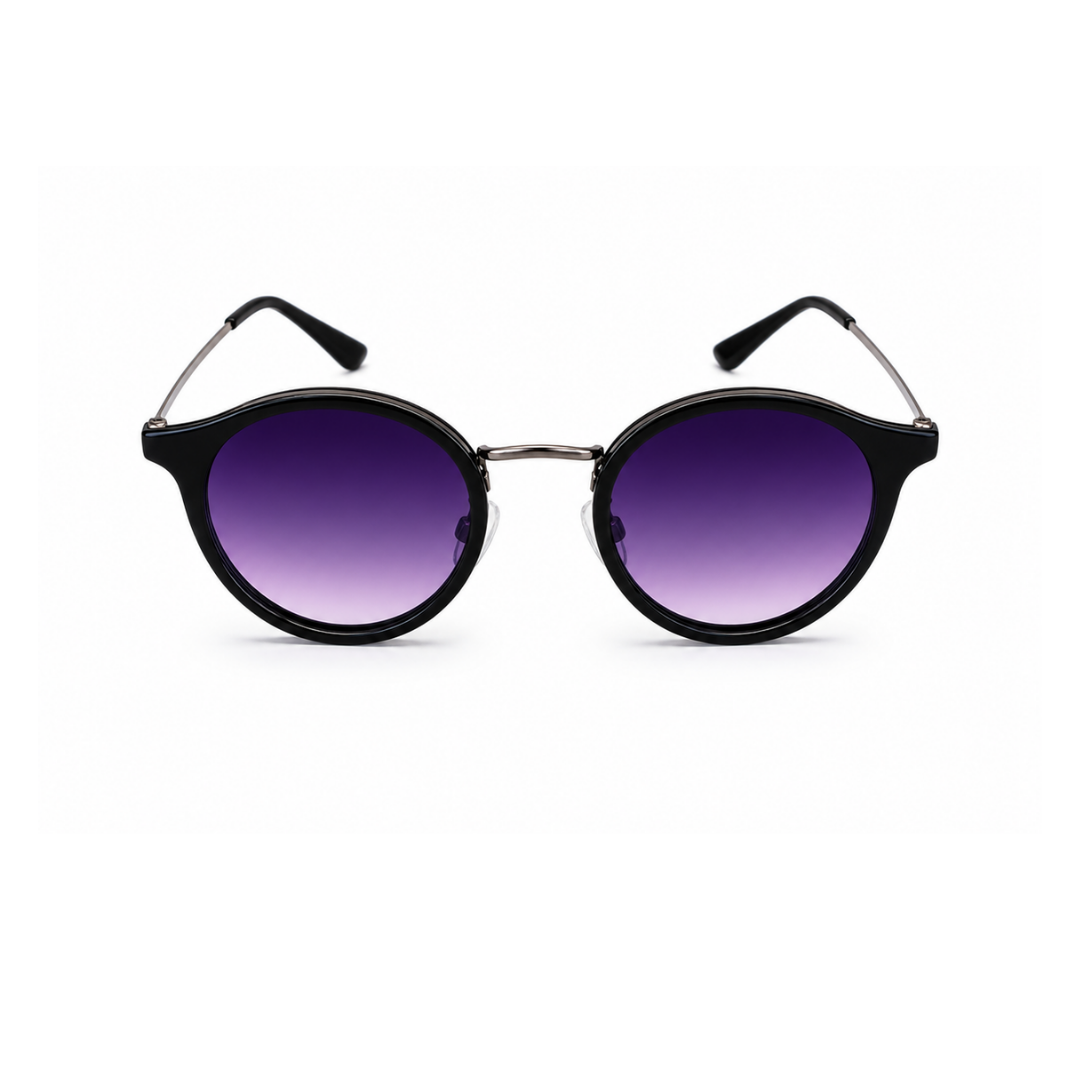 Black Round Trendy UV Protection Sunglasses for Men and Women