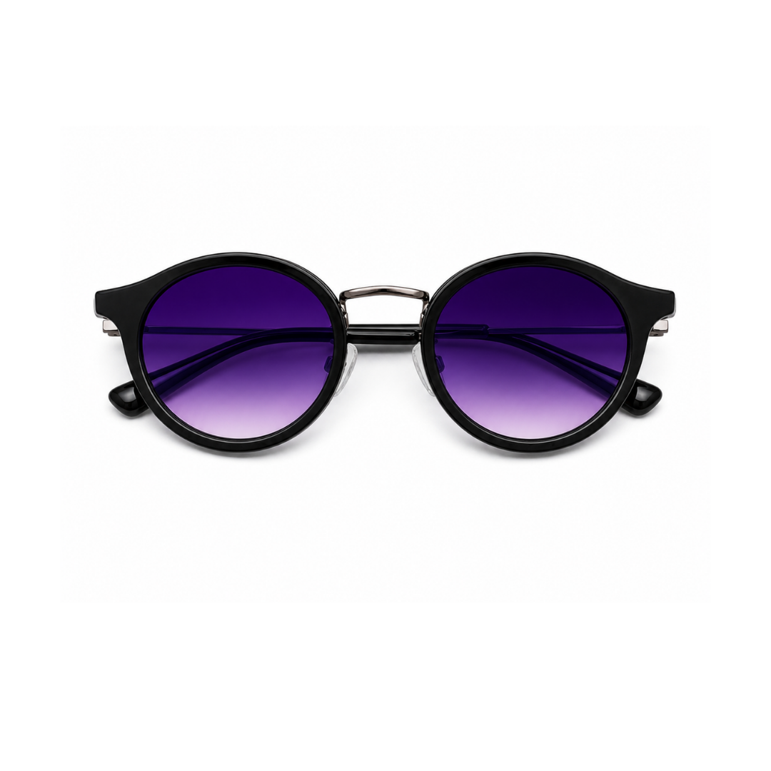 Black Round Trendy UV Protection Sunglasses for Men and Women