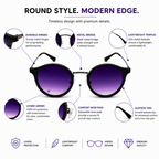 Black Round Trendy UV Protection Sunglasses for Men and Women