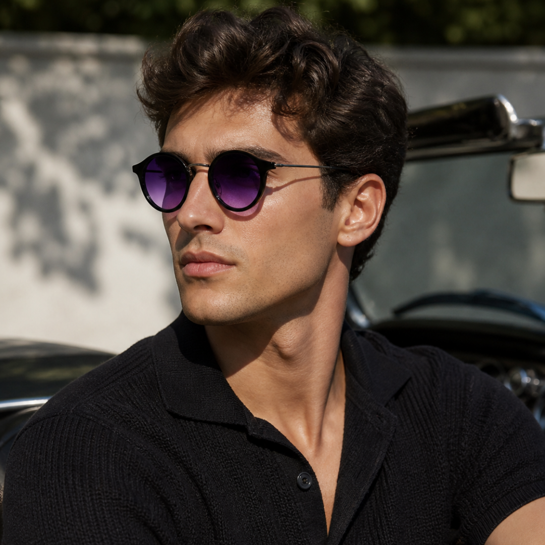 Black Round Trendy UV Protection Sunglasses for Men and Women