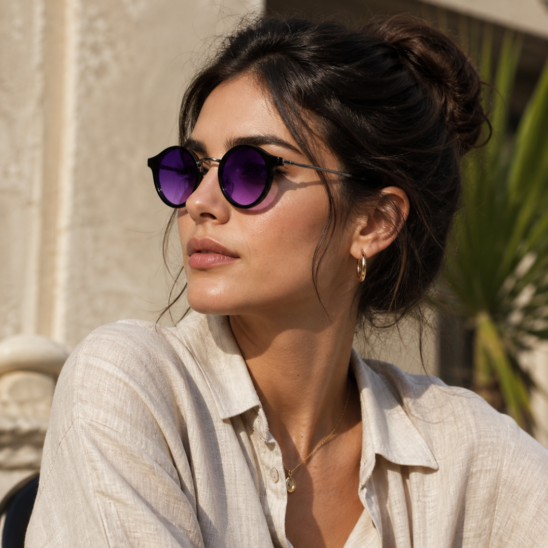 Black Round Trendy UV Protection Sunglasses for Men and Women