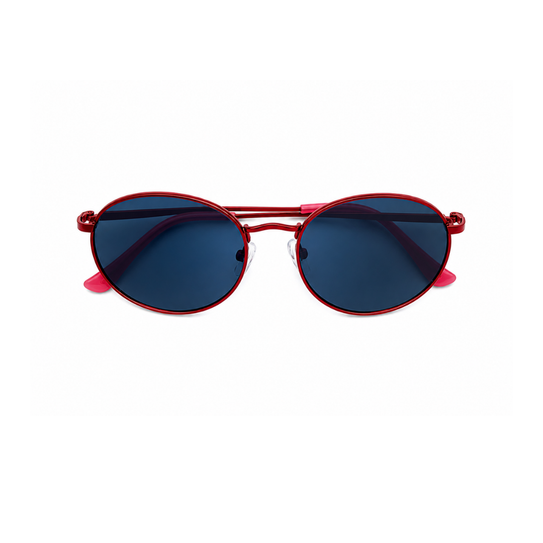 Black Maroon Round Trendy Polarized Sunglasses for Men and Women