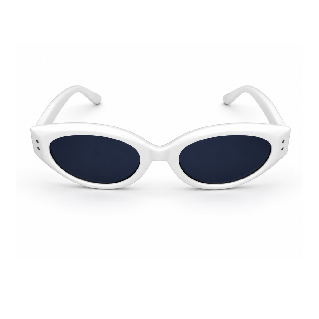 White Black Oval Trendy UV Protection Sunglasses for Men and Women