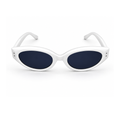 White Black Oval Trendy UV Protection Sunglasses for Men and Women