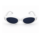 White Black Oval Trendy UV Protection Sunglasses for Men and Women