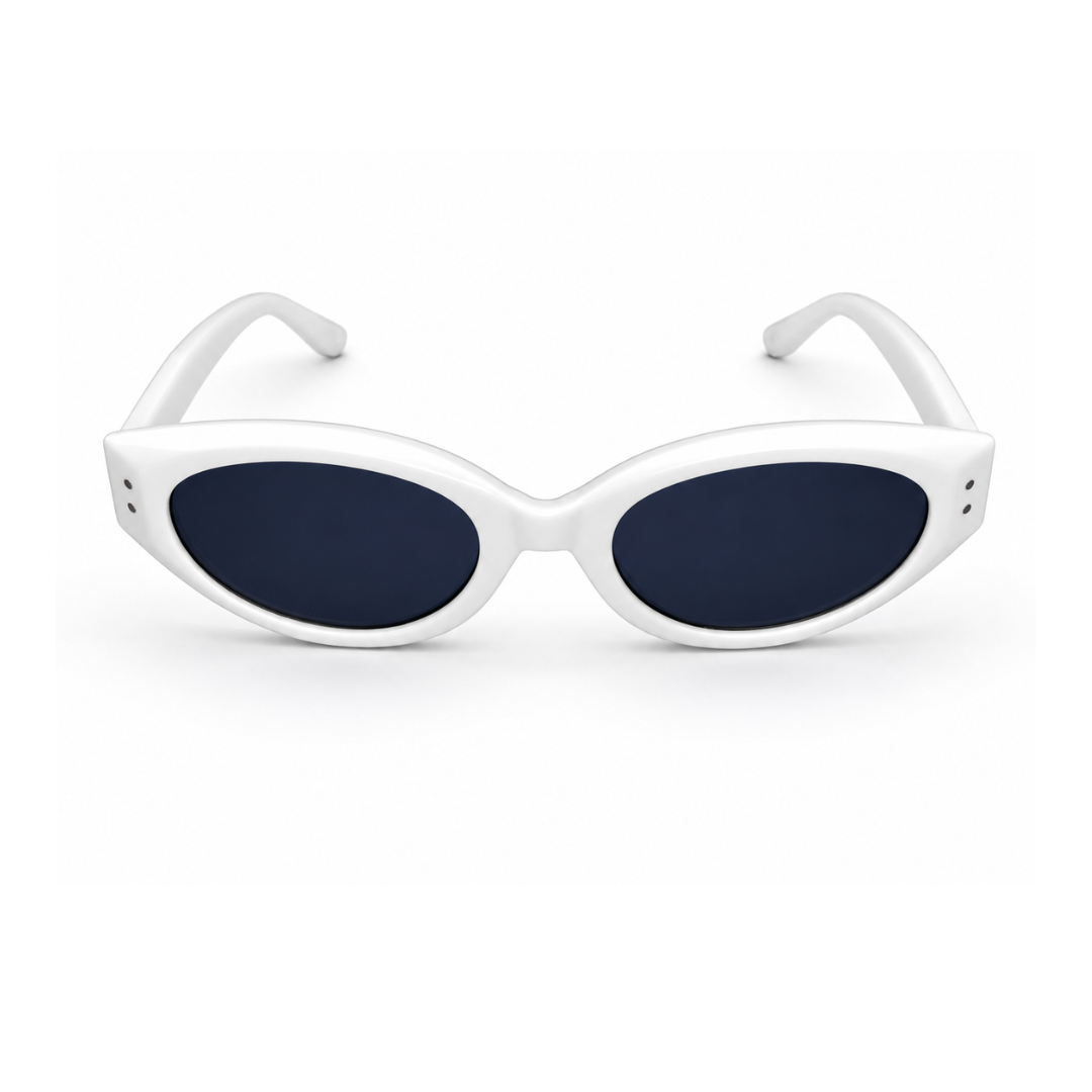 White Black Oval Trendy UV Protection Sunglasses for Men and Women