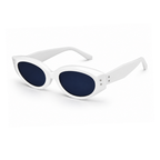 White Black Oval Trendy UV Protection Sunglasses for Men and Women
