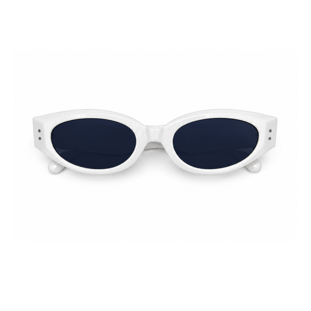 White Black Oval Trendy UV Protection Sunglasses for Men and Women