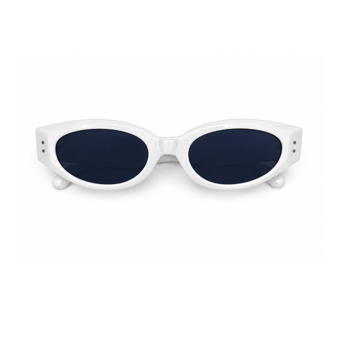 White Black Oval Trendy UV Protection Sunglasses for Men and Women