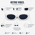 White Black Oval Trendy UV Protection Sunglasses for Men and Women
