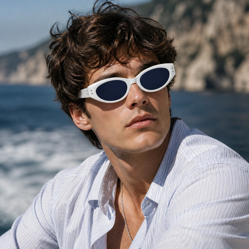 White Black Oval Trendy UV Protection Sunglasses for Men and Women